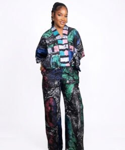 Alternative view of Emerald Eclipse Adire Luxe Set