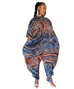 Alternative view of Ocean Spiral Adire Jumpsuit