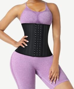 UrBody Noir Hourglass Sculpt Corset (25-Steel Boned Latex Waist Training Cincher)